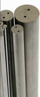 Round bars K10F rectified h6 with 2 helical holes 40°